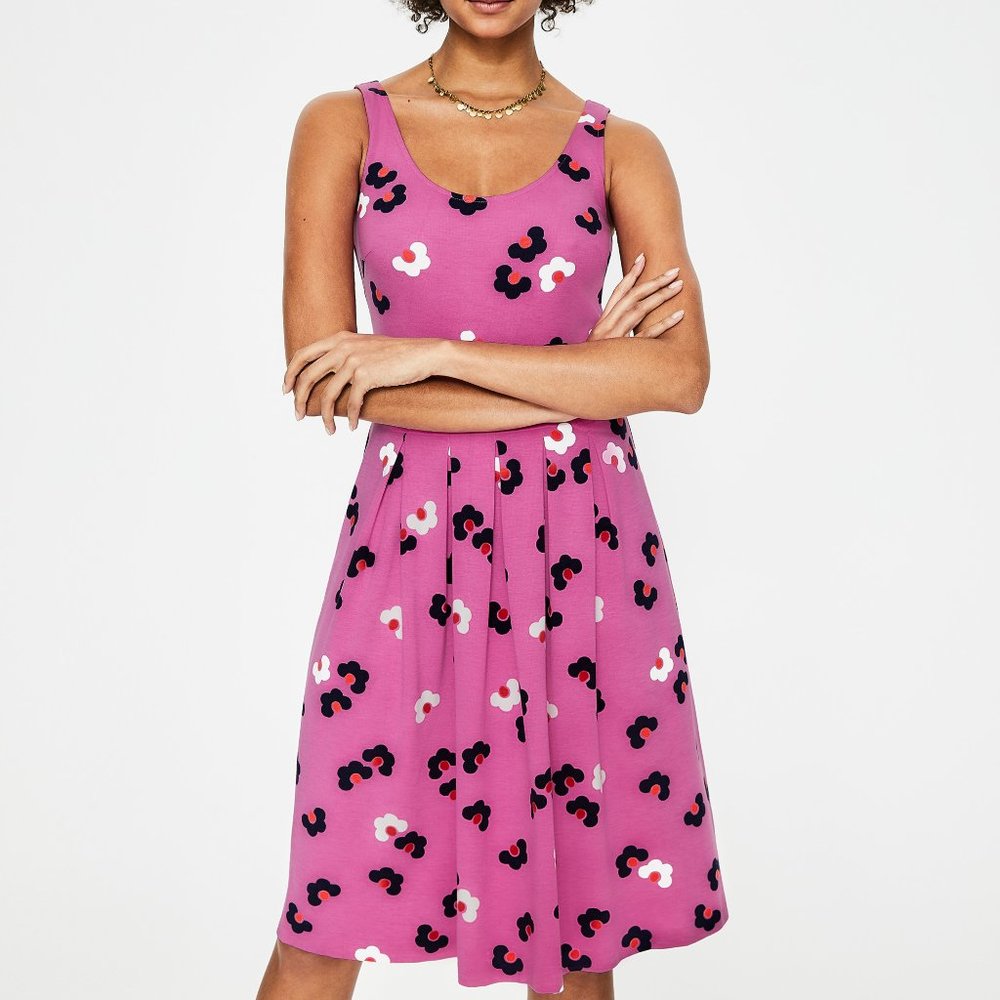 Boden Joanna Ponte Dress Tickled Pink